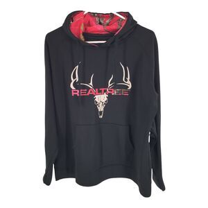 Mountainaire RealTree Deer Skull Hunting Hoodie Size XL Womens Black Pink Camo